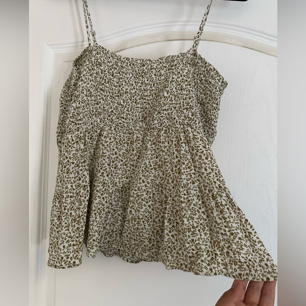 Paper Crane Textured Cream and Brown Blouse
